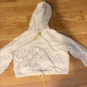Cropped White wind breaker jacket
